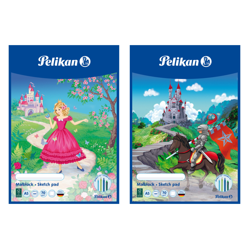Pelikan Malblock im Format A5 und 60 Blatt mit 2 Motiven.