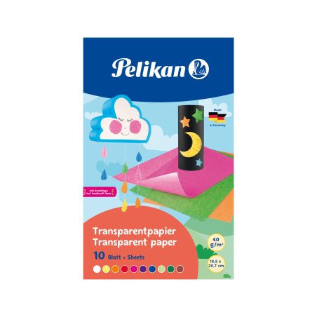 Pelikan Transparentpapier Deckblatt mit 10 verschiedenen Farben.