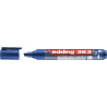 edding 363 Whiteboardmarker blau, Keilspitze 1-5 mm sichtbar, Kappe abgenommen.