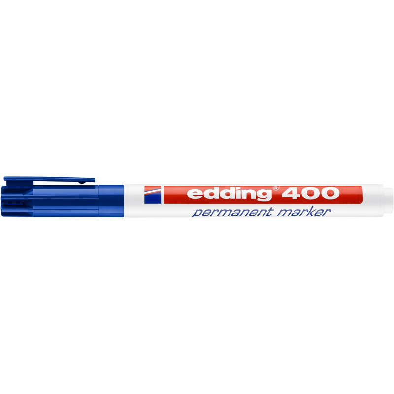 edding 400 Permanentmarker in der Farbe Blau, geschlossen.