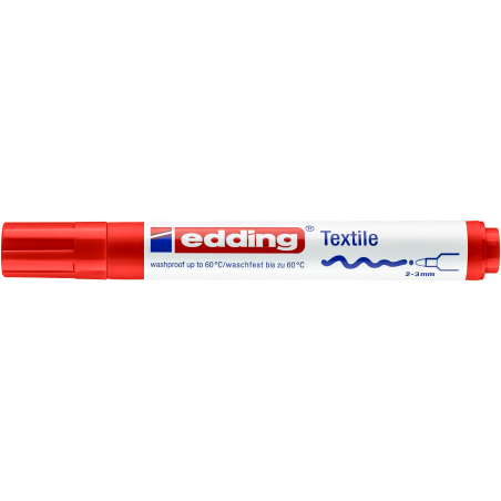 edding 4500 Textilmarker rot, verschlossen, waschfeste Rundspitze, 2-3 mm – ideal für kreative Stoffprojekte.