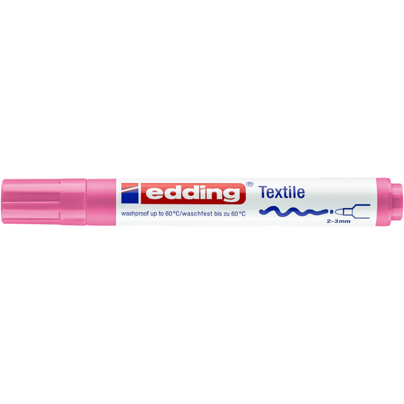 edding 4500 Textilmarker pink, verschlossen, waschfeste Rundspitze, 2-3 mm – ideal für kreative Stoffprojekte.