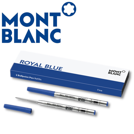 Zwei Montblanc Kugelschreiberminen, F in Royal Blue (MB128213).