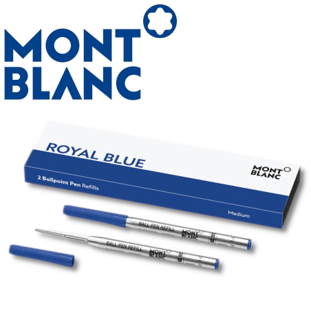 Zwei Montblanc Kugelschreiberminen, M in Royal Blue (MB128214).