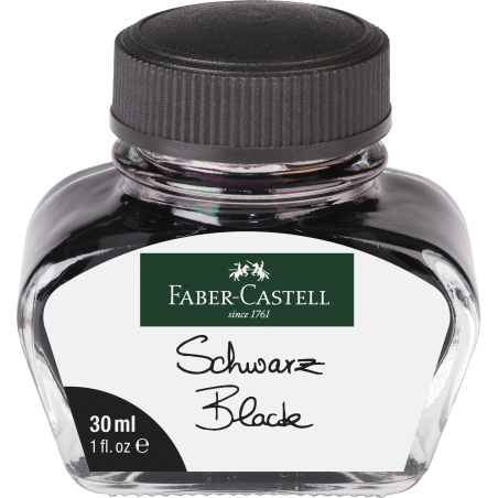 Faber-Castell Tintenfass in Schwarz, 30 ml, Tinte für Füller mit Konvertersystem.