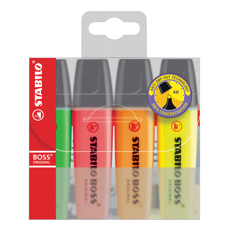 Stabilo Textmarker-Set Boss Original 4 Farben STABILO