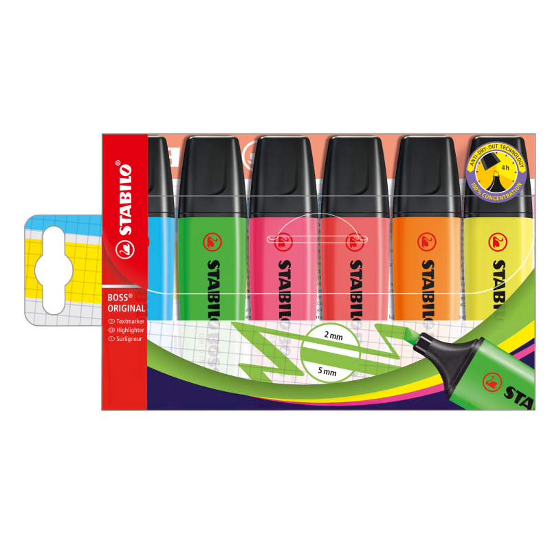 Stabilo Textmarker-Set Boss Original 6 Farben STABILO
